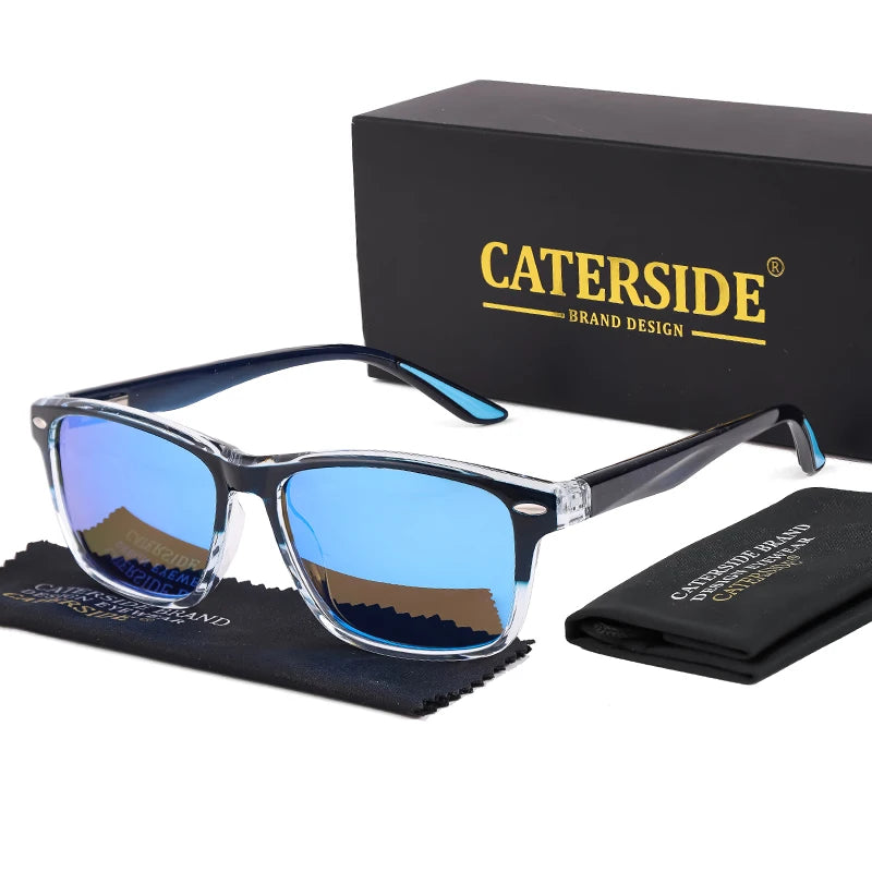 CATERSIDE TR90 Polarized Sunglasses Men Square Ultralight Fashion Sun Glasses Women's Brand Driving Party Sports Glasses Gift