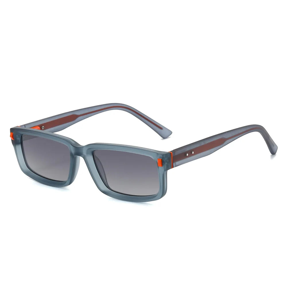 JNPCXI New Small Rectangle Women Luxury Sunglasses Fashion Orange Gradient Shades UV400 Retro Rivets Men Sun Glasses