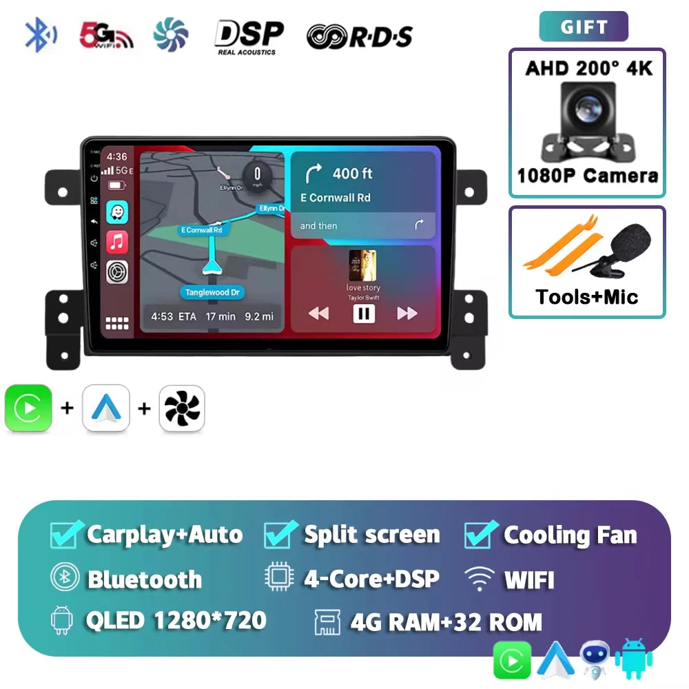 Android 15 Car Radio For Suzuki Grand Vitara 3 2005-2015 Wireless CarPlay Android Auto Multimedia Player GPS 4G WiFi Autoradio 2