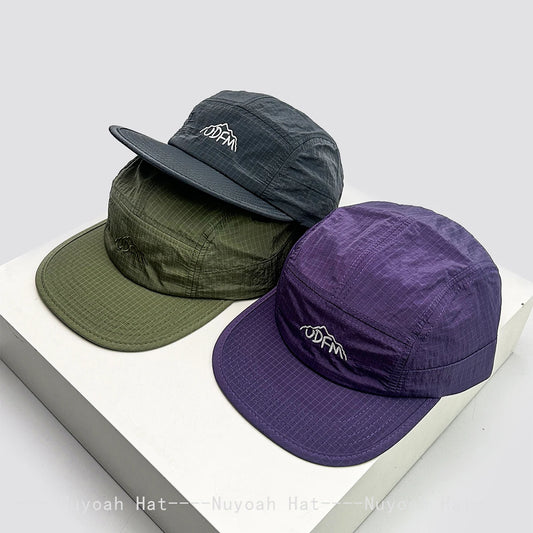 New Men Women Quick Drying Plaid Embroidered Letters Baseball Hats Sunshade Flat Eave Breathable Outdoor Peaked Caps Versatile