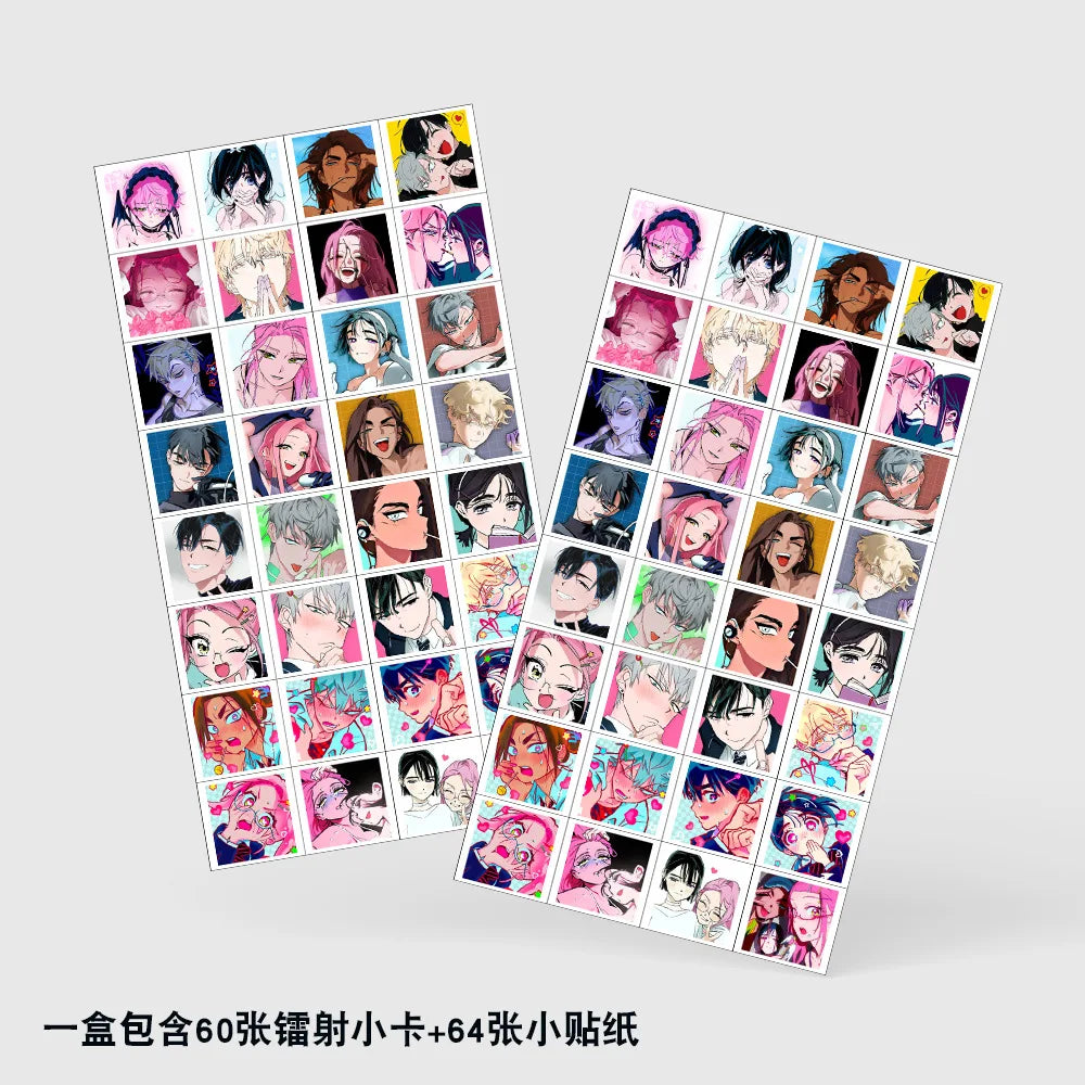 124pcs Alien Stage Holographic Laser Cards Stickers Set Collectible LOMO Cards for Fans Gifts including Luka Hyuna Ivan