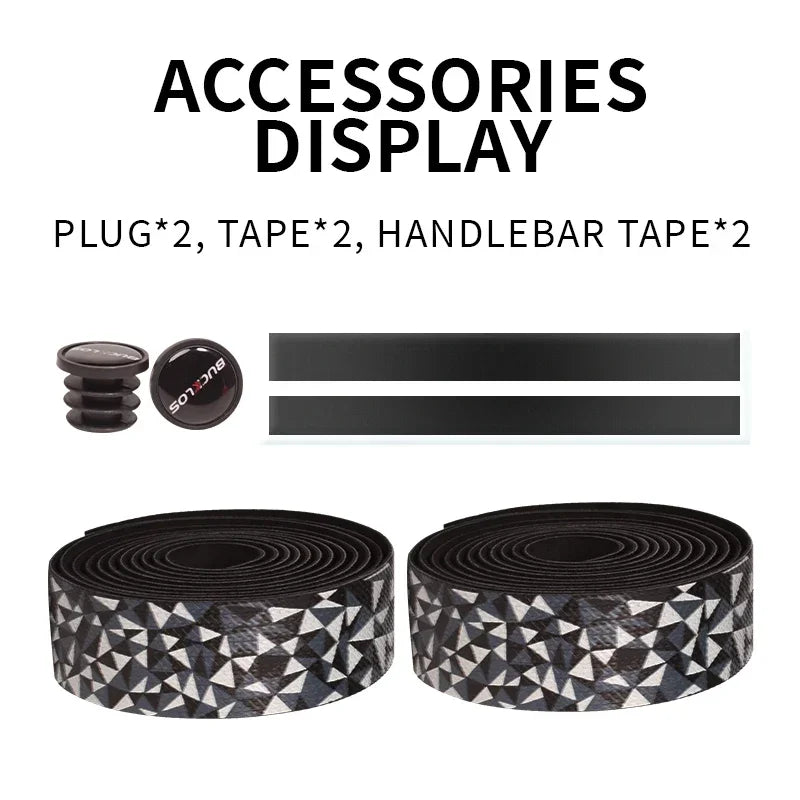 BUCKLOS Professional Handlebar Tape Gravel Road Bike Damping Wrap Belt Gradient Bicycle Non-slip Cycling Handle Bar Accessories