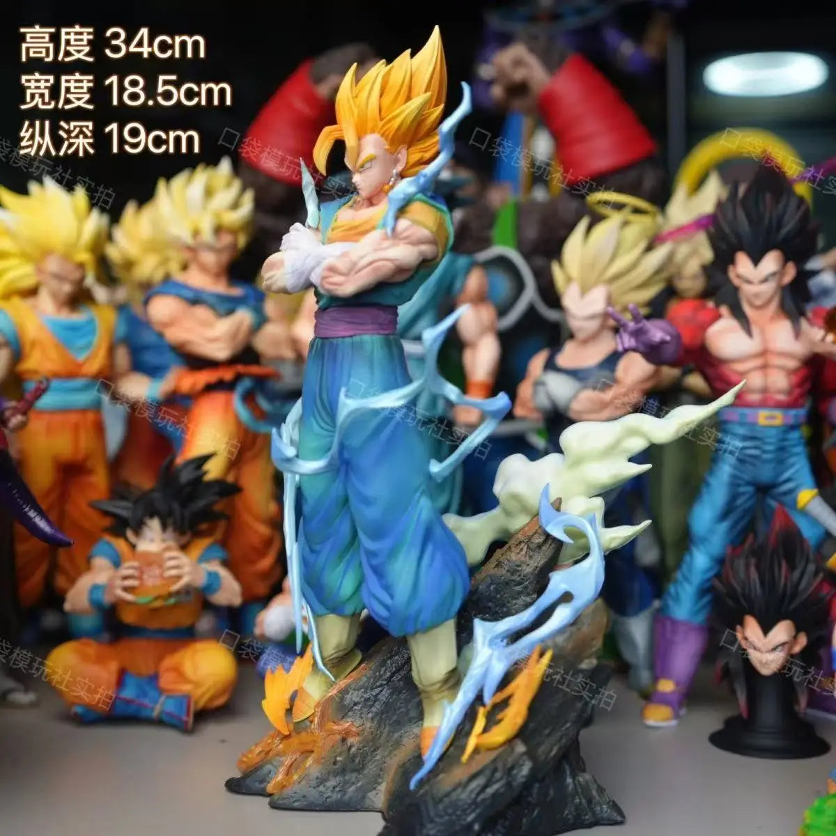 34cm/13.39inch Anime Dragon Ball Z Vegetto Figure Super Saiyan Action Figures PVC Statue Collection Model Toys Gifts