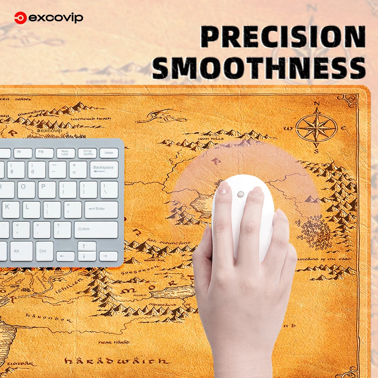 EXCO Gaming Mouse Pad Large Keyboard Mousepad with Stitched Edge Non-Slip Rubber Base Computer Office Desk Mat for Laptop Home