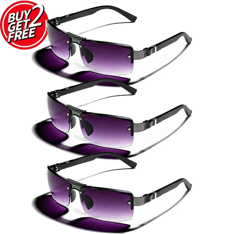 3 Pairs of New Metal Sunglasses, Sports Style Double Beam Sunglasses, Windproof and Sunshade Glasses