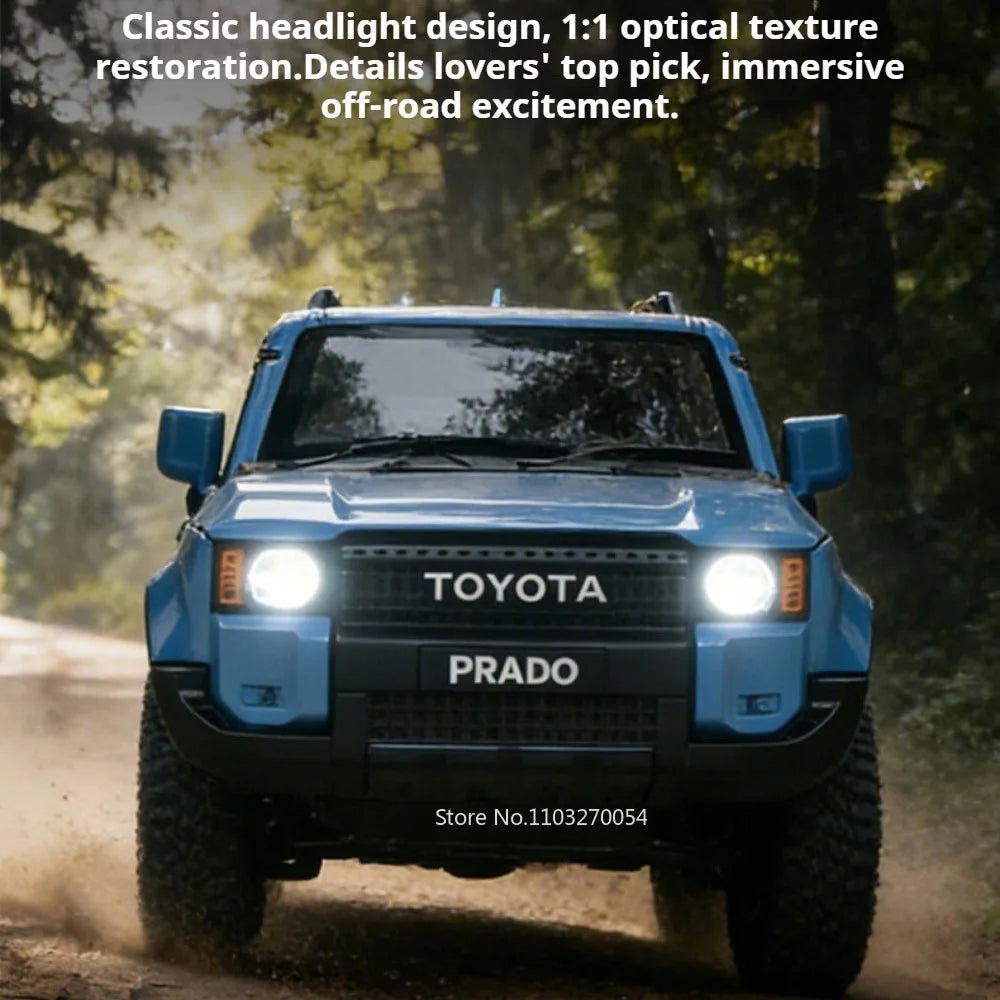 1:24 Prado FJ Cruiser Alloy Diecast Off Road Vehicle Model Toys Car Sound Light Pull Back Front Wheel Steering Festival Surprise
