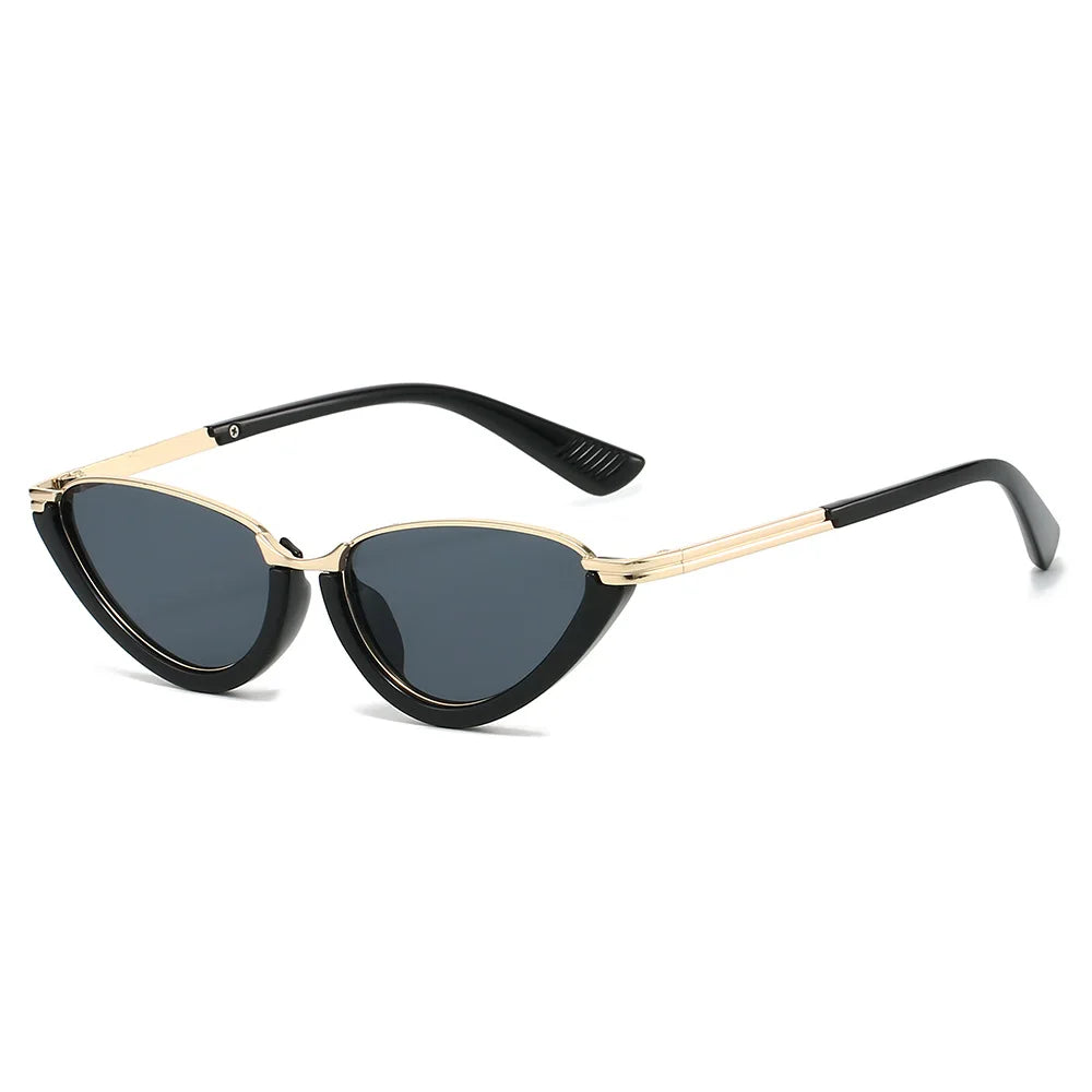 JNPCXI Retro Small Cat Eye Women Sunglasses Fashion Clear Ocean Lens Shades UV400 Men Trending Punk Gradient Sun Glasses