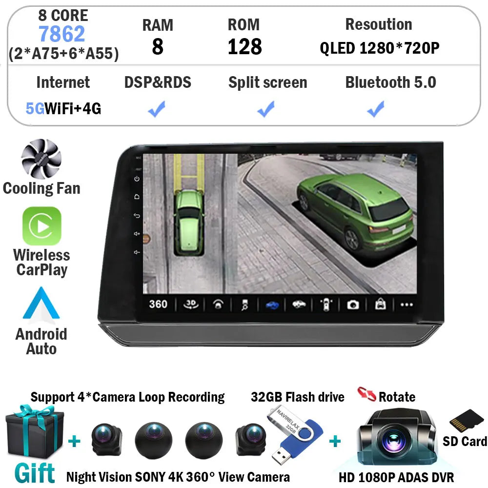 10" Android 15 Car Stereo for Nissan Note 2021 2022 Radio Touch Screen Carplay+Auto GPS WIFI 4G Navigation Autoradio Head Unit