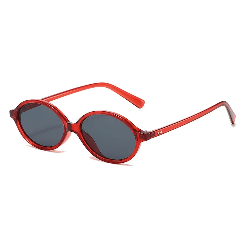 JNPCXI Fashion Small Oval Sunglasses Women Retro Punk Rivets Men Shades UV400