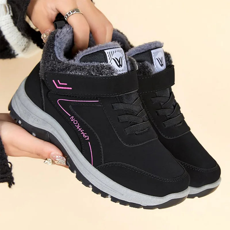 Mix Color Snow Boots for Women Soft Plush Keep Warm Sneakers Woman Winter Platform Anti Slip Cotton Ankle Boots Female