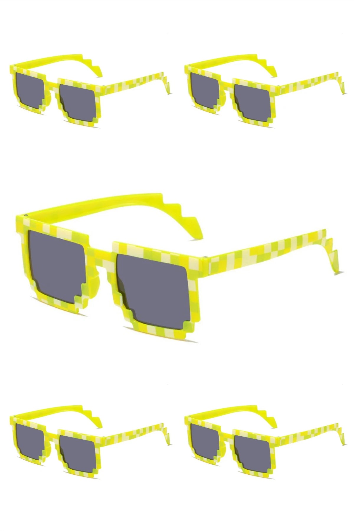 5PCS New Mosaic Glasses Fashion Trend My World Personalized Pixel Sunglasses