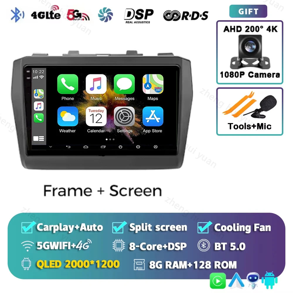 CarPlay Auto Android 15 For Suzuki Swift 2017 2018 2019 2020 2021 Car Radio Multimedia navigation video DVD Autoradio Stereo 4G