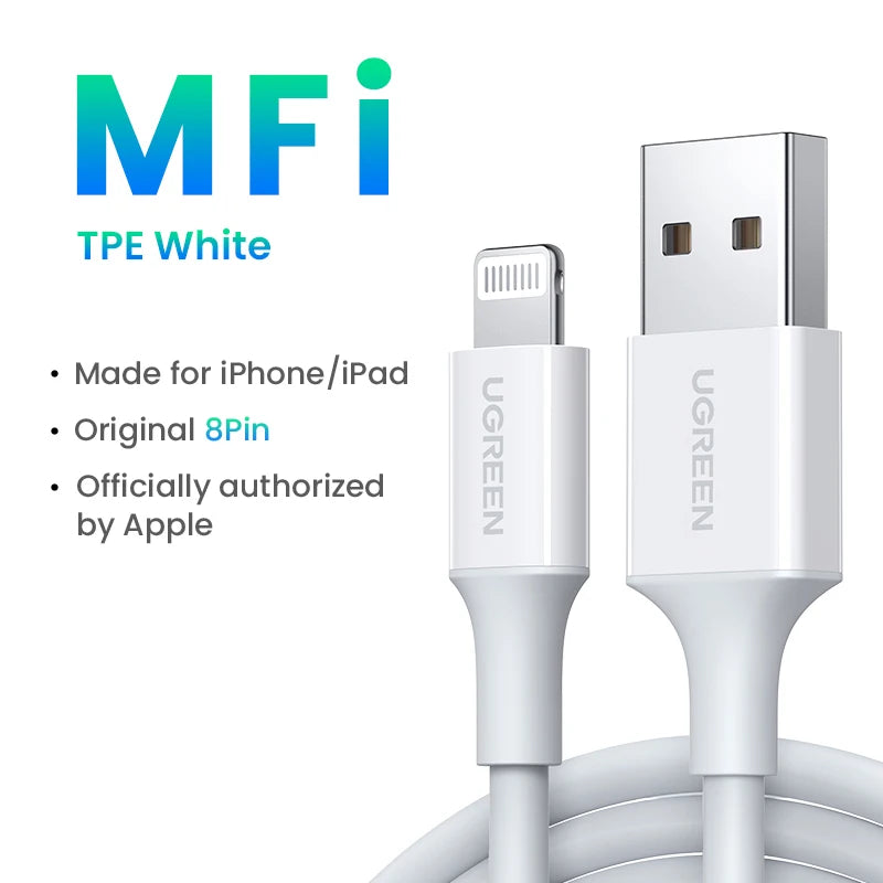 MFi USB to Lightning Cable for iPhone 14 13 12 Pro Max 2.4A Fast Charging apple