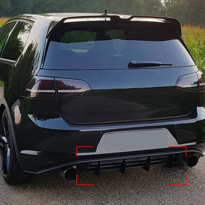 For Volkswagen Golf 7.5 MK 7.5 R GTI 2017-2020 Rear Bumper Diffuser Tail Splitter Spoilers Protector Guard Lip Body Kits Black