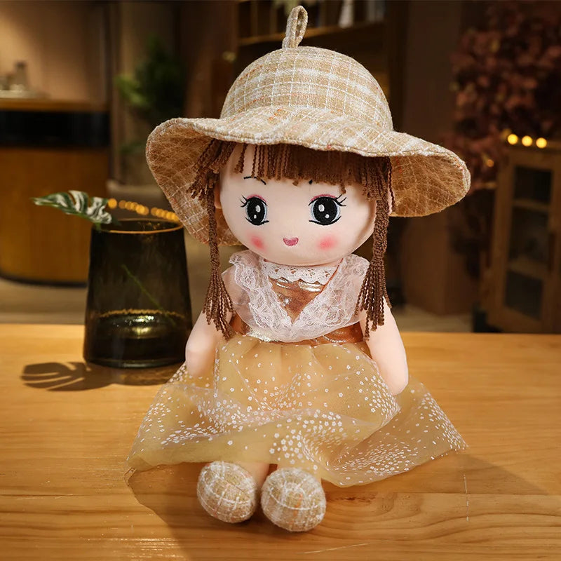 Cute Plush Girls Doll with Clothes Kid Girls Toys Stuffed Soft Cartoon Plush Toys Gift for Children Birthday Christmas present