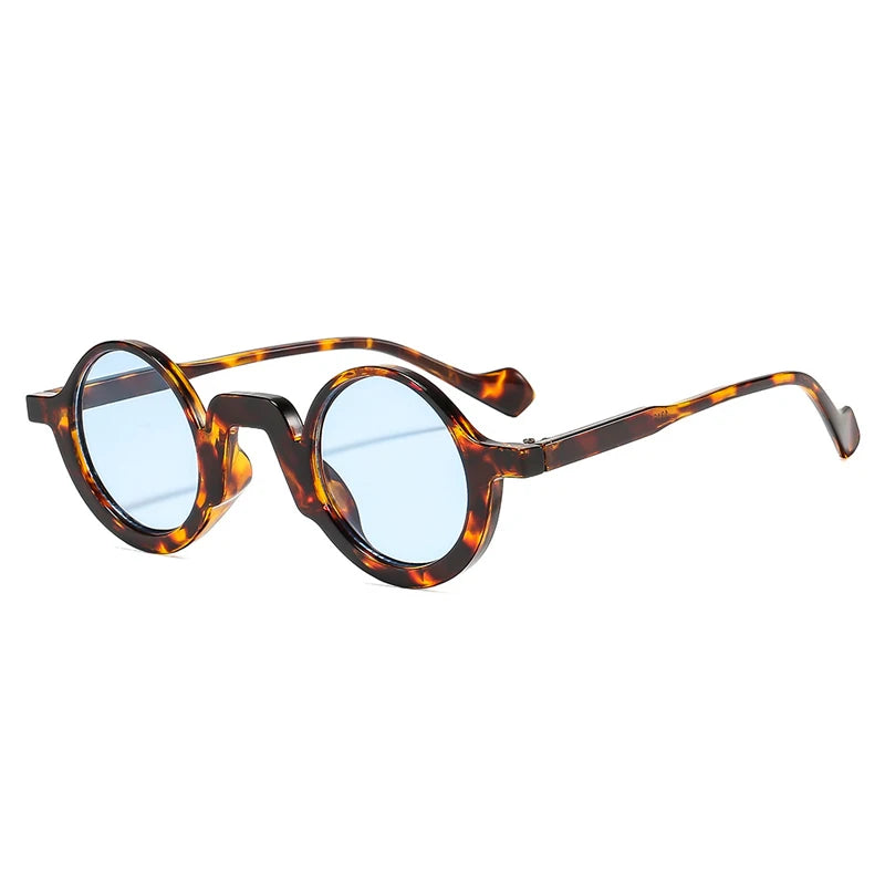 JNPCXI New Retro Small Round Punk Women Sunglasses Fashion Green Shades UV400 Trending Men Leopard Sun Glasses