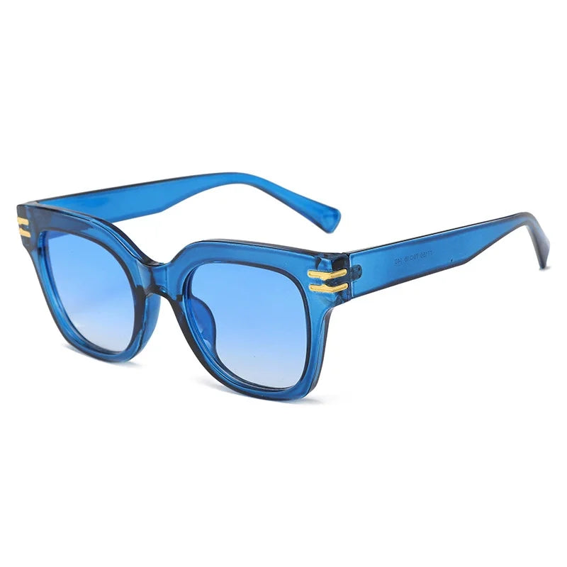 JNPCXI Ins Popular Fashion Square Women Sunglasses Retro Rivets Men Trending Sun Glasses Gradient Shades UV400