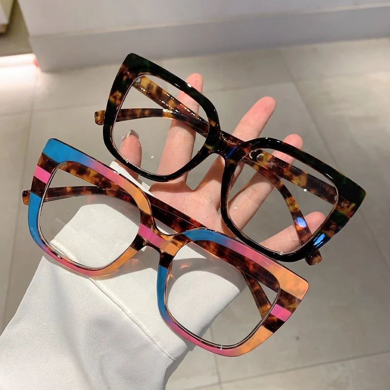 Cat Eye Anti Blue Light Flat Lens Replaceable Lens Eyeglass Glasses Frame Glasses Anti-radiation Computer Eyewear