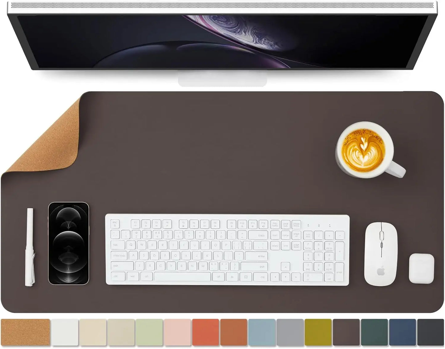 Cork Desk Mat - Dual-Sided Desk Pad for Office and Home - Desk Mouse Mat - Large Mouse Pad and Desk Mats on Top of Desks