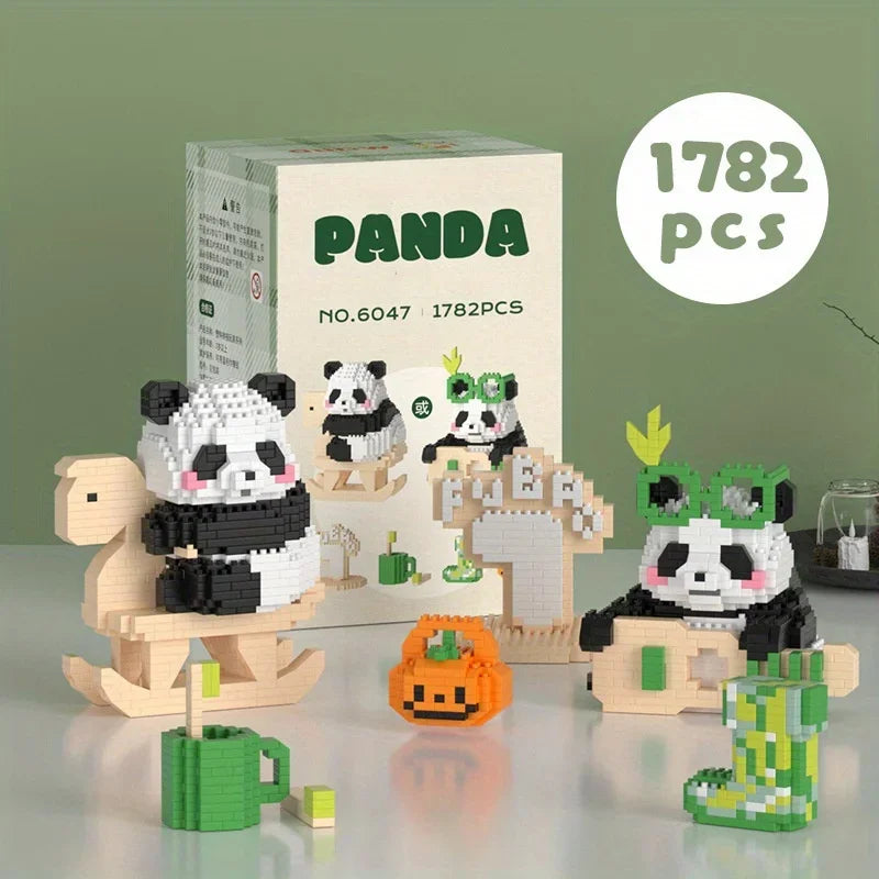 Cute Panda Building Blocks: Creative Series  Educational Toys Model Decoration