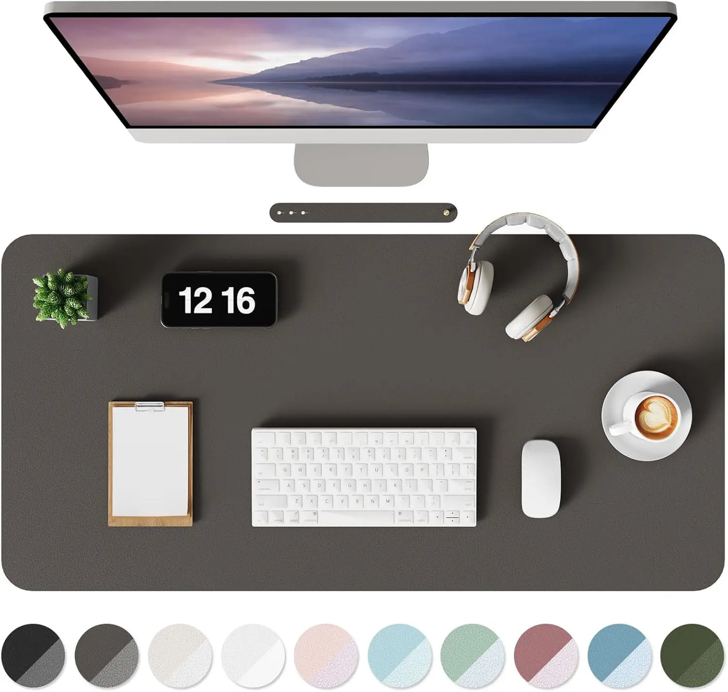 Non-Slip Desk Mat, Waterproof Desk Pad Table Protector, Large Mouse Pad Leather Writing Mat with Suede for Office /Home/Decor