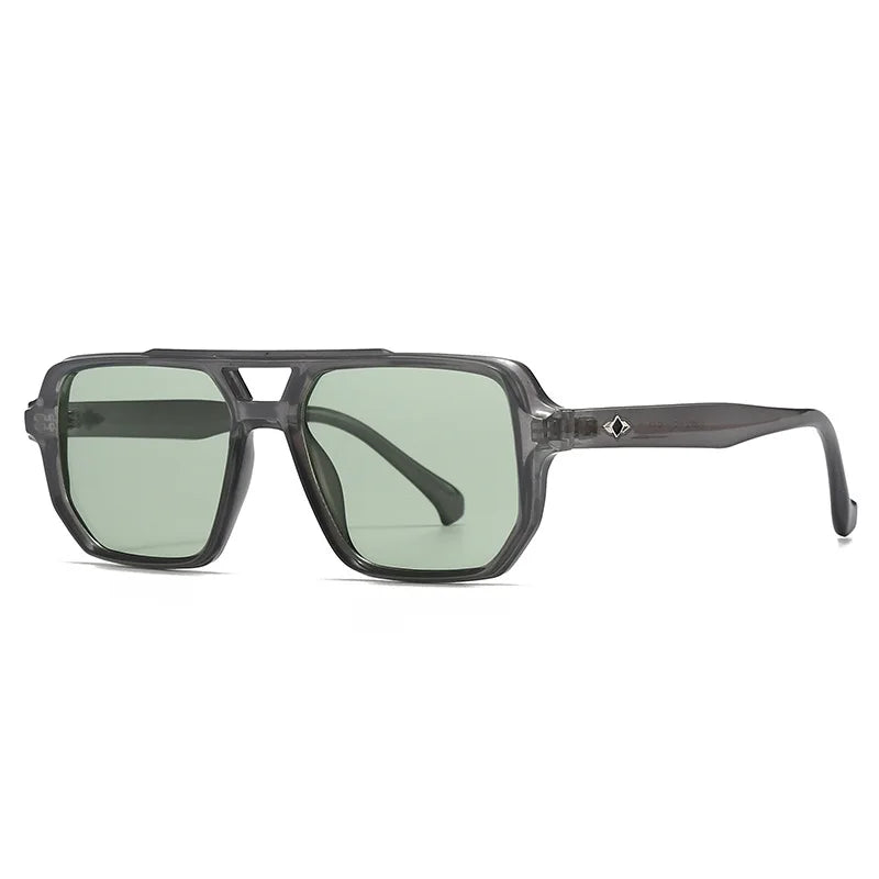 JNPCXI Ins Popular Fashion Square Sunglasses Men Gradient Shades UV400 Vintage Rivets Women Trending Blue Green Sun Glasses