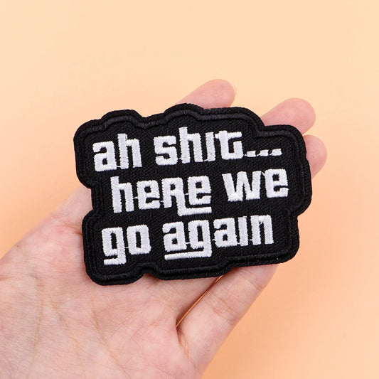 Quotes Iron On Patch Clothes Patch For Clothing Black Embroidered Patch Garment Apparel Accessories Sewing Stickers