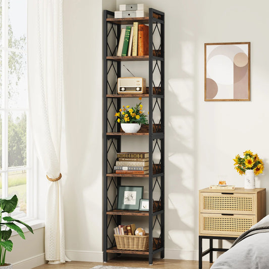 Tribesigns 78.7" Extra Tall Narrow Bookshelf, 7 Tier Freestanding Home Bookcase