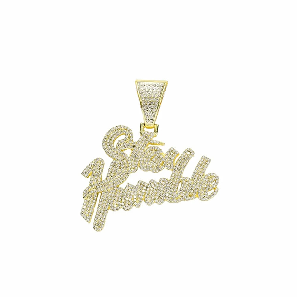 Luxurious Iced Out Bling Letters Rhinestone Letter Pendant Necklace With 13mm Cuban Chain HipHop Necklaces Fashion Charm Jewelry