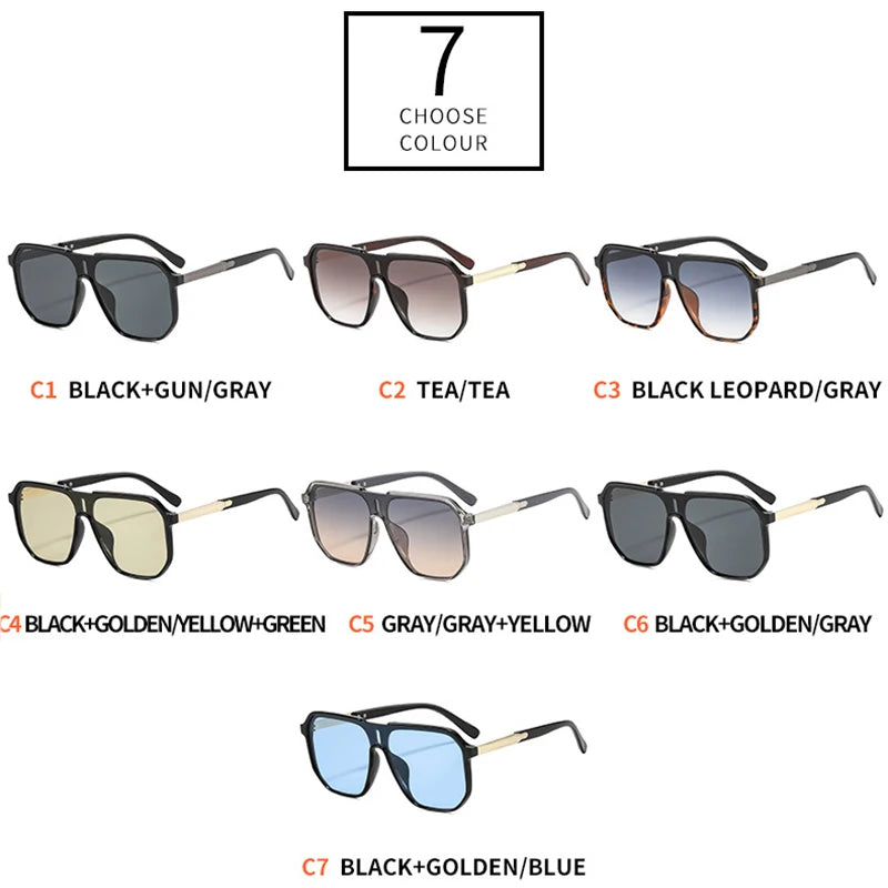 JNPCXI New Oversized Square Women Sunglasses Fashion One Piece Gradient Shades UV400 Retro Men Sun Glasses