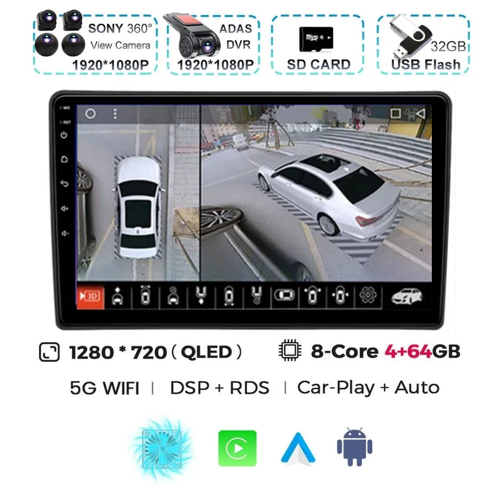 For Citroen C5 2008 2009 2010 2011-2017 Android 15 Carplay Auto Car Radio Multimedia Video Player Navigation GPS No 2Din 2 Din
