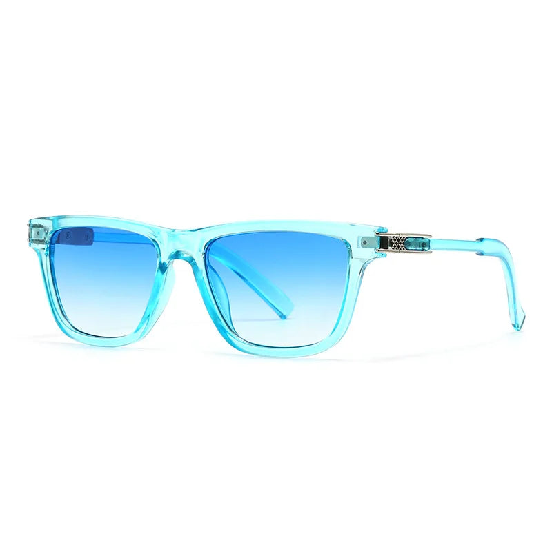 JNPCXI New Square Men Luxury Sunglasses Fashion Gray Gradient Women Shades UV400 Clear Lens Frame