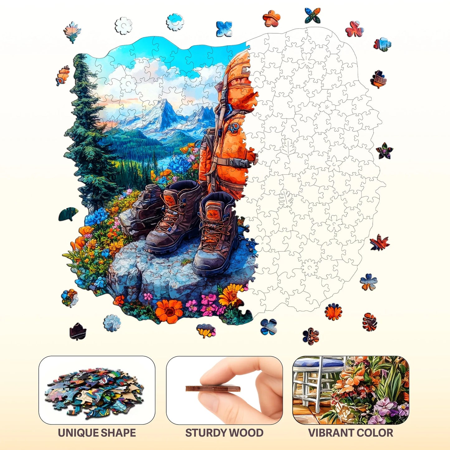 Forests and Lakes Wooden Jigsaw Puzzle Beautiful Wooden Decor Christmas and Halloween Gift Toy For Teen And Kid
