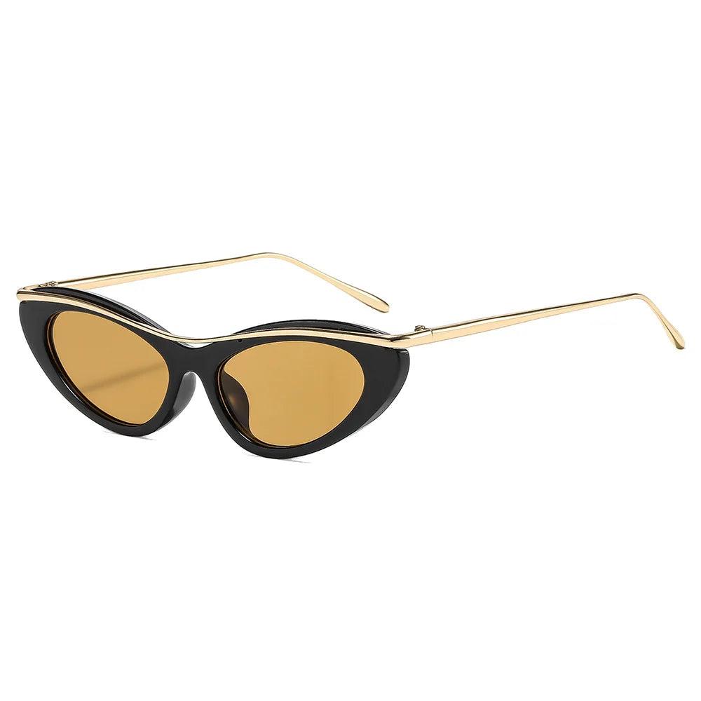 JNPCXI New Small Cat Eye Retro Sunglasses Women Fashion Brand Design Gradient Shades UV400 Men Punk Sun Glasses