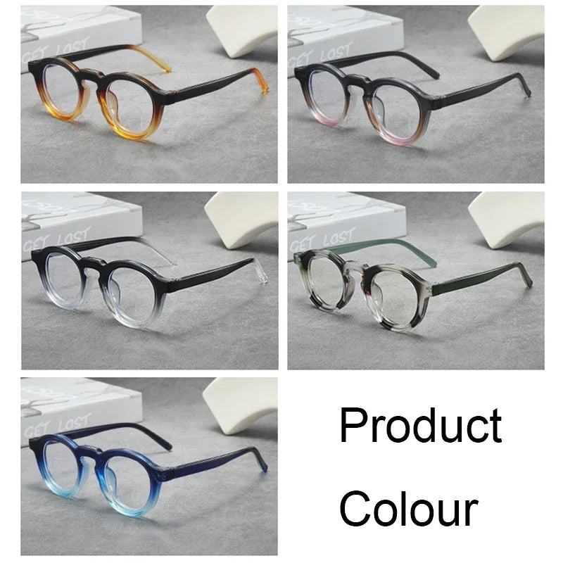JNPCXI Classic Retro Glasses Frame Men Women Ultralight Round Small Frame Anti Blue Light Transparent Lens Eyeglasses