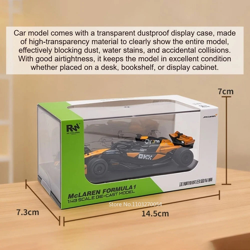 1:43 Scale F1 Racing Car Miniature Model Alloy Diecast Toys Rear Wheel Return Force Rubber Tires Vehcie Children's Holiday Gifts