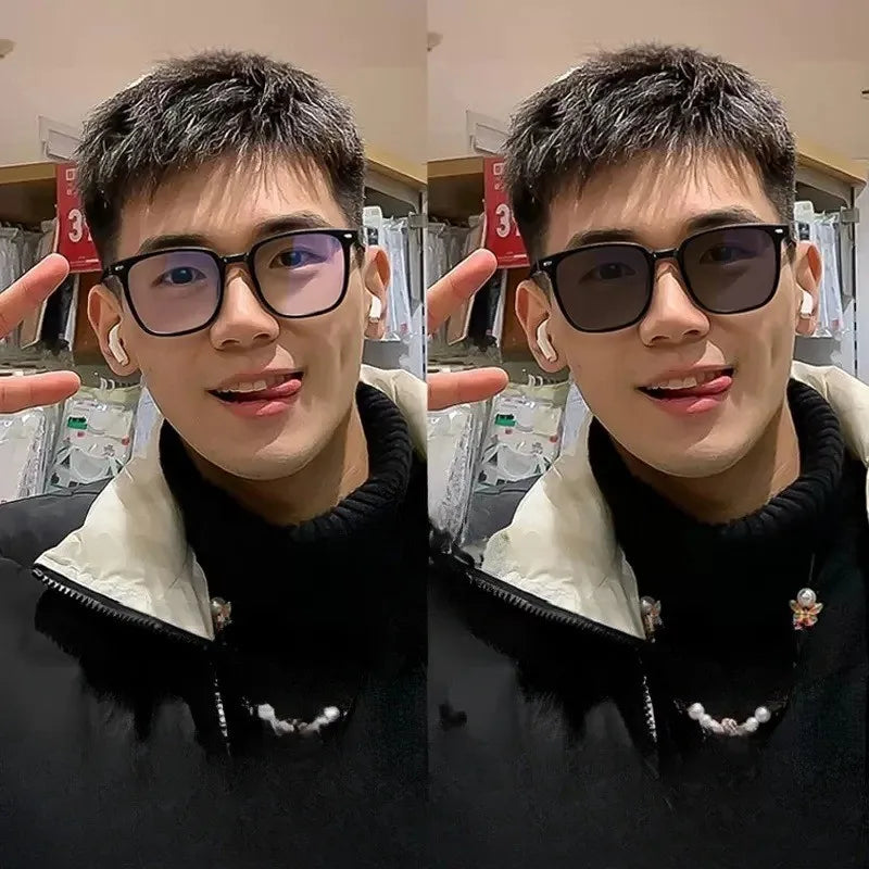 2PCS Fashion Photochromic Ray Transition Retro-automatic Glasses Classic Sunglasses Anti Radiation Glasses for Women/Men