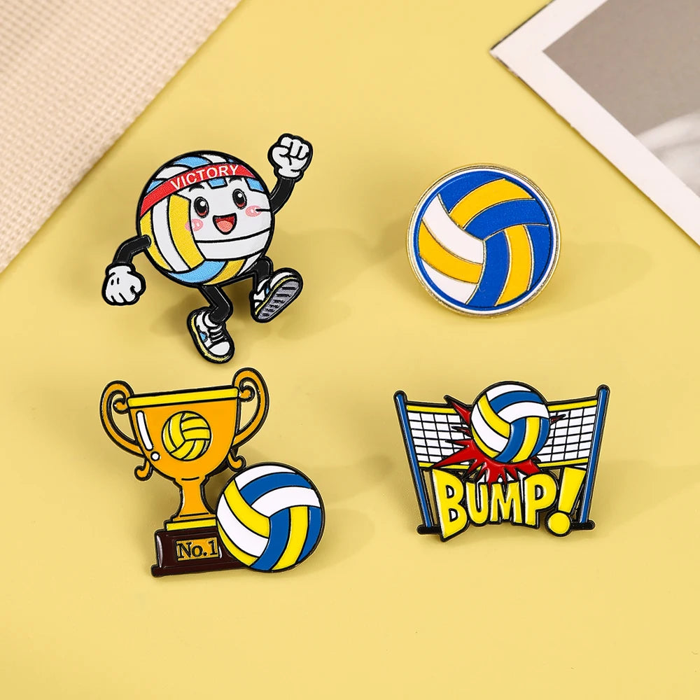 4pcs Cartoon Football Metal Brooch Lapel Pin Sport Shoe Goalkeeper Golden Trophy Soccer Creative Badge Punk Clothe Jewelry Frien