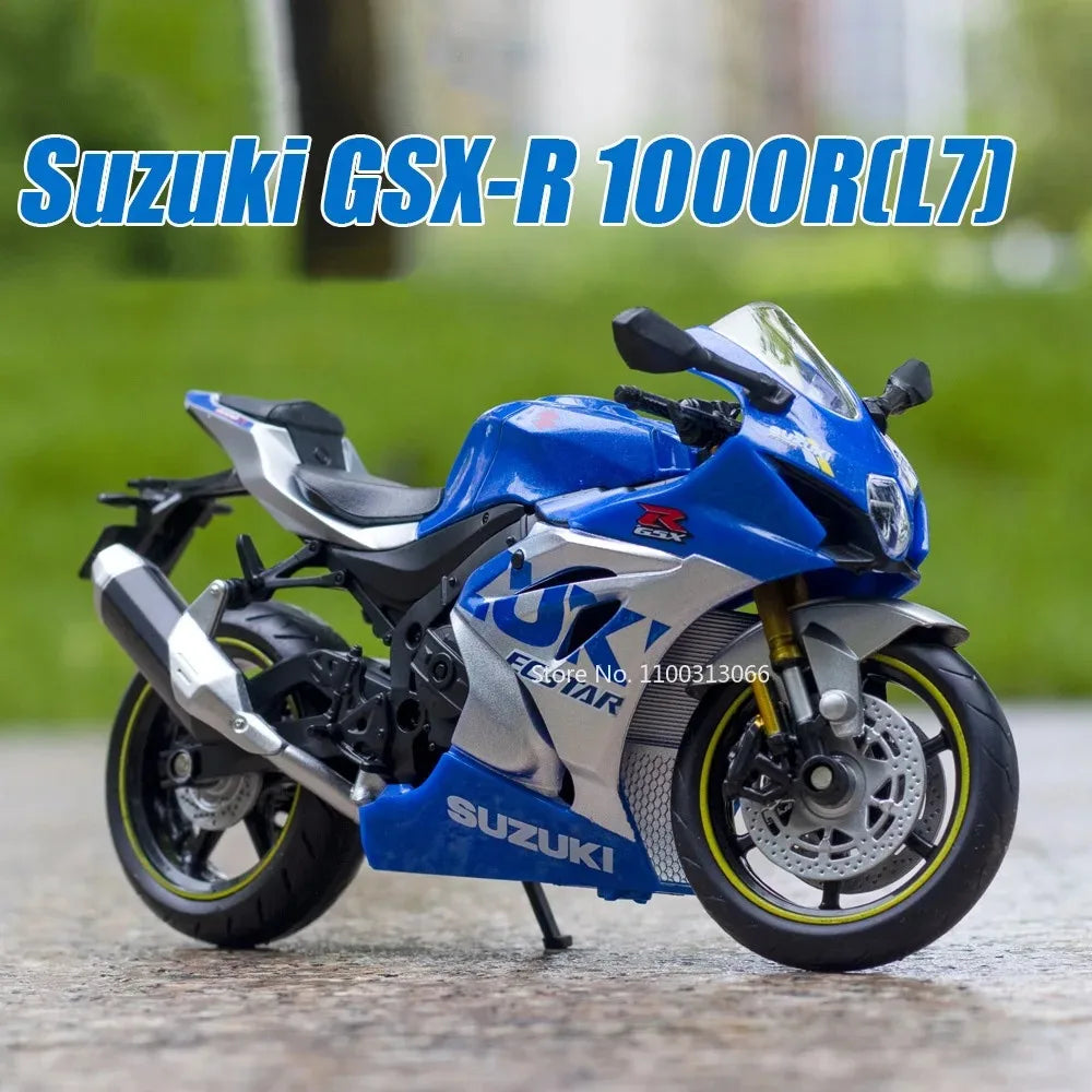 1:12 SUZUKI GSX-250SR GSX-R1000R Alloy Motorcycle Alloy Diecasts Model Racing Toys Sound Light Rubber Tires Motorbike Kids Gifts