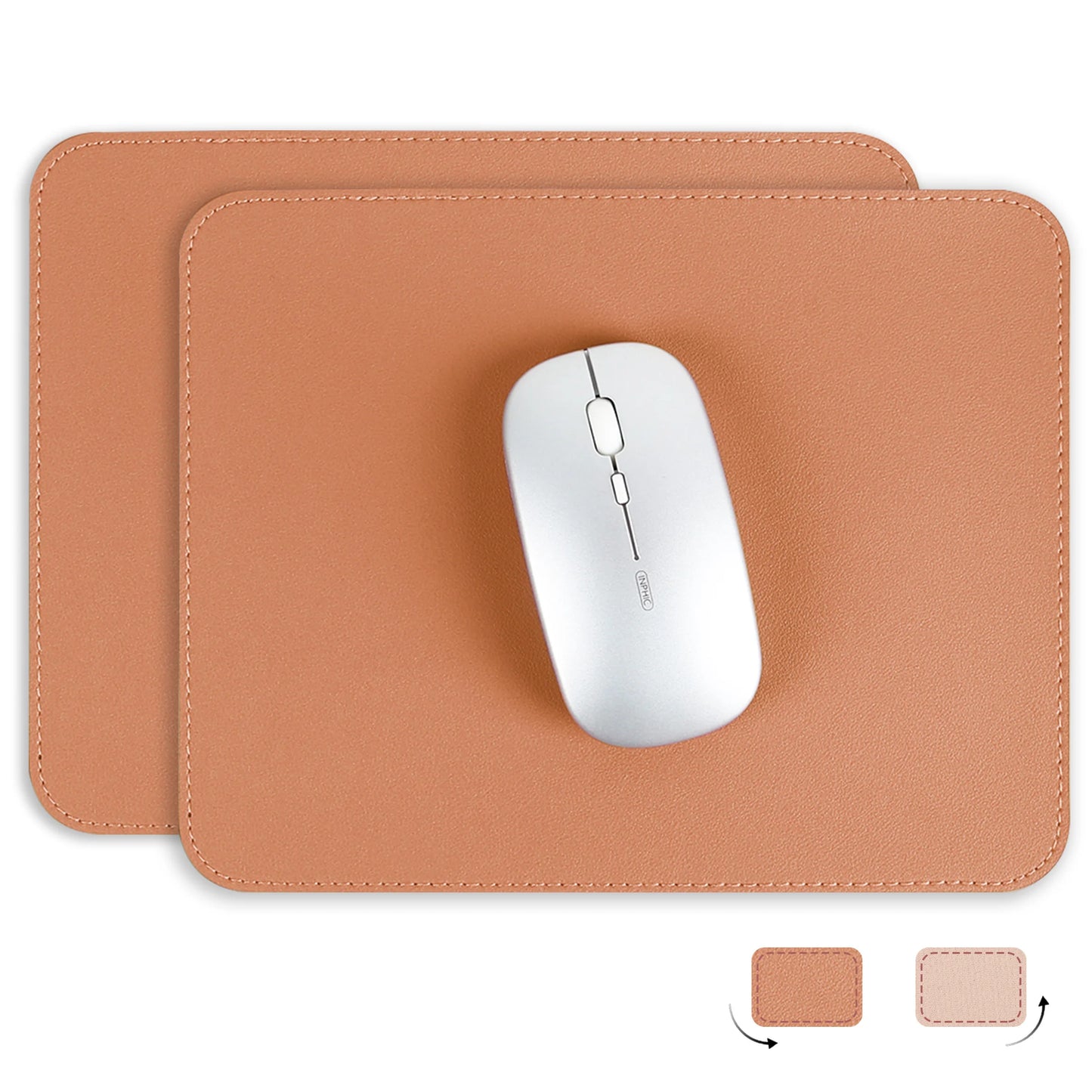 2pack Leather Mouse Pad with Stitched Edge for Laptop Computer PC Personality Desings Office Mouse Mat Pad 20X25CM