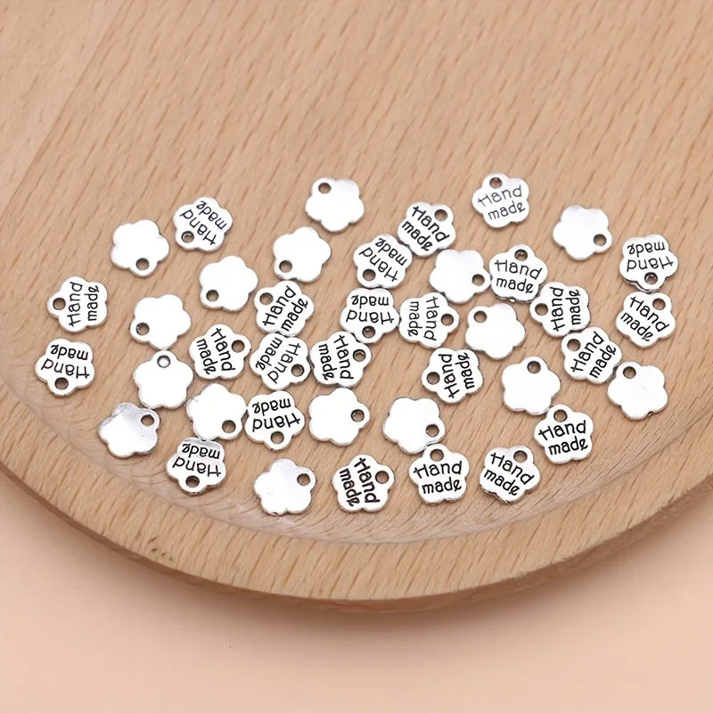40pcs Silver Plated Handmade Charms Flower Pendants for Jewelry Making DIY Handmade Necklace Earrings Bracelets Accessories