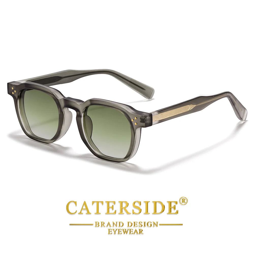 CATERSIDE New Square Men's Sunglasses Personalized Temple Tips Design Sun Glasses Women's Travel Party Eyewear Festival Gift
