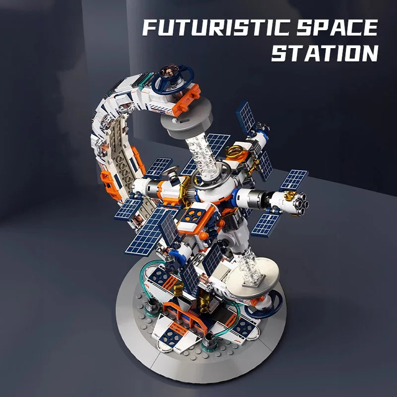 Space Station Transparent Globe Building Blocks High Tech Construction Bricks