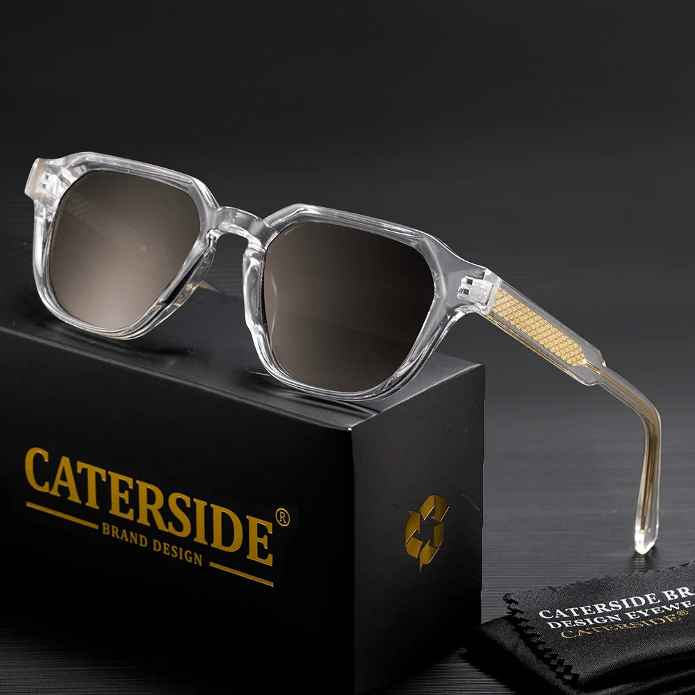 CATERSIDE Fashion Men's Sunglasses Square Frame Luxury Brand Design Sun Glaasses Women's Outdoor Travel Beach Glasses Uv400