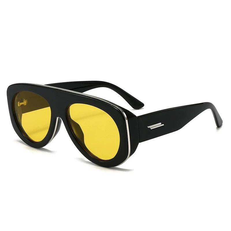 JNPCXI New Oversized Oval Pilot Sunglasses Women Big Luxury Brand Retro Y2K Punk Mirror Sun Glasses for Ladies Shades UV400