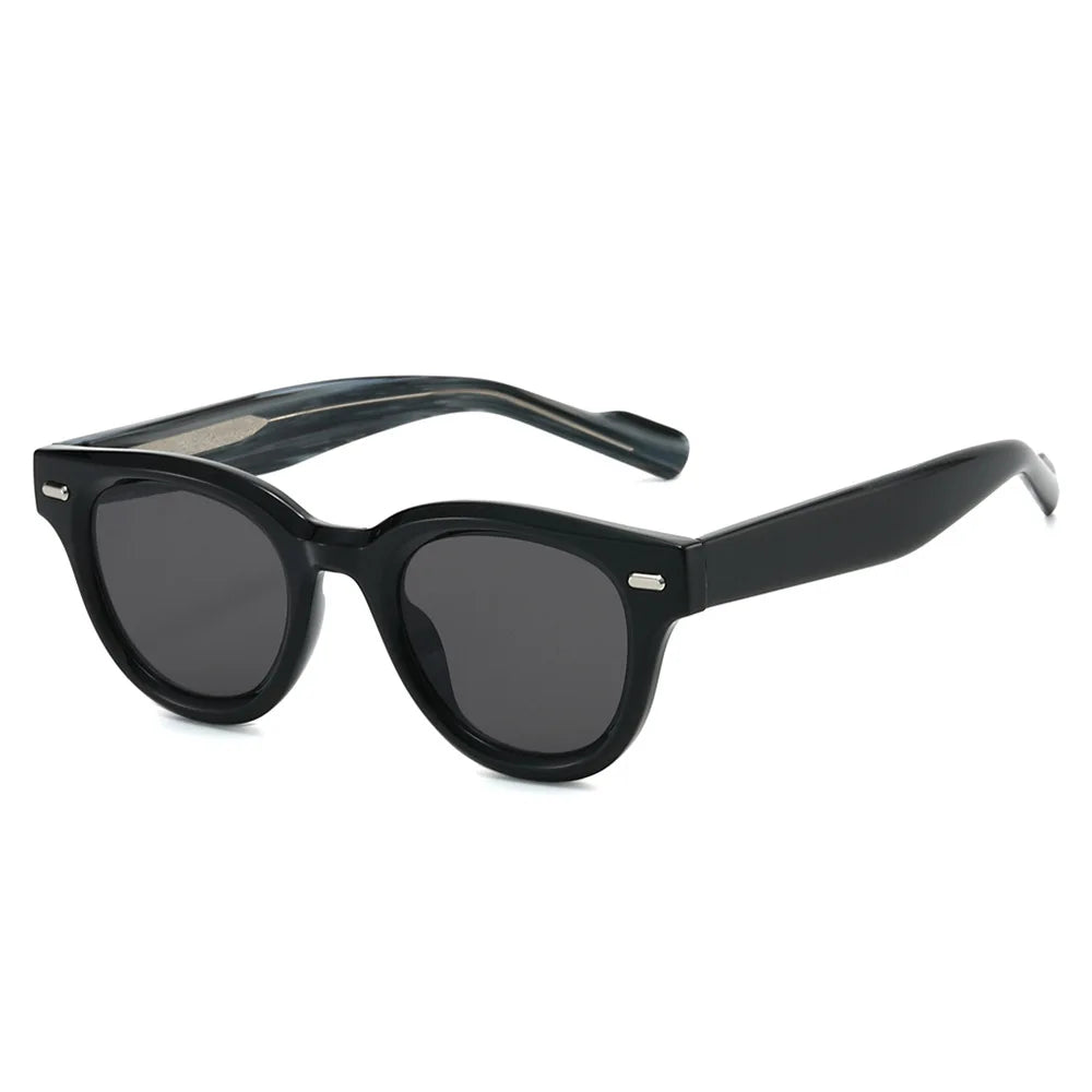 JNPCXI Cat Eye Sunglasses Women Fashion Clear Lens Frame Men Retro Rivet Punk Round Green Leopard Shades UV400 Sun Glasses