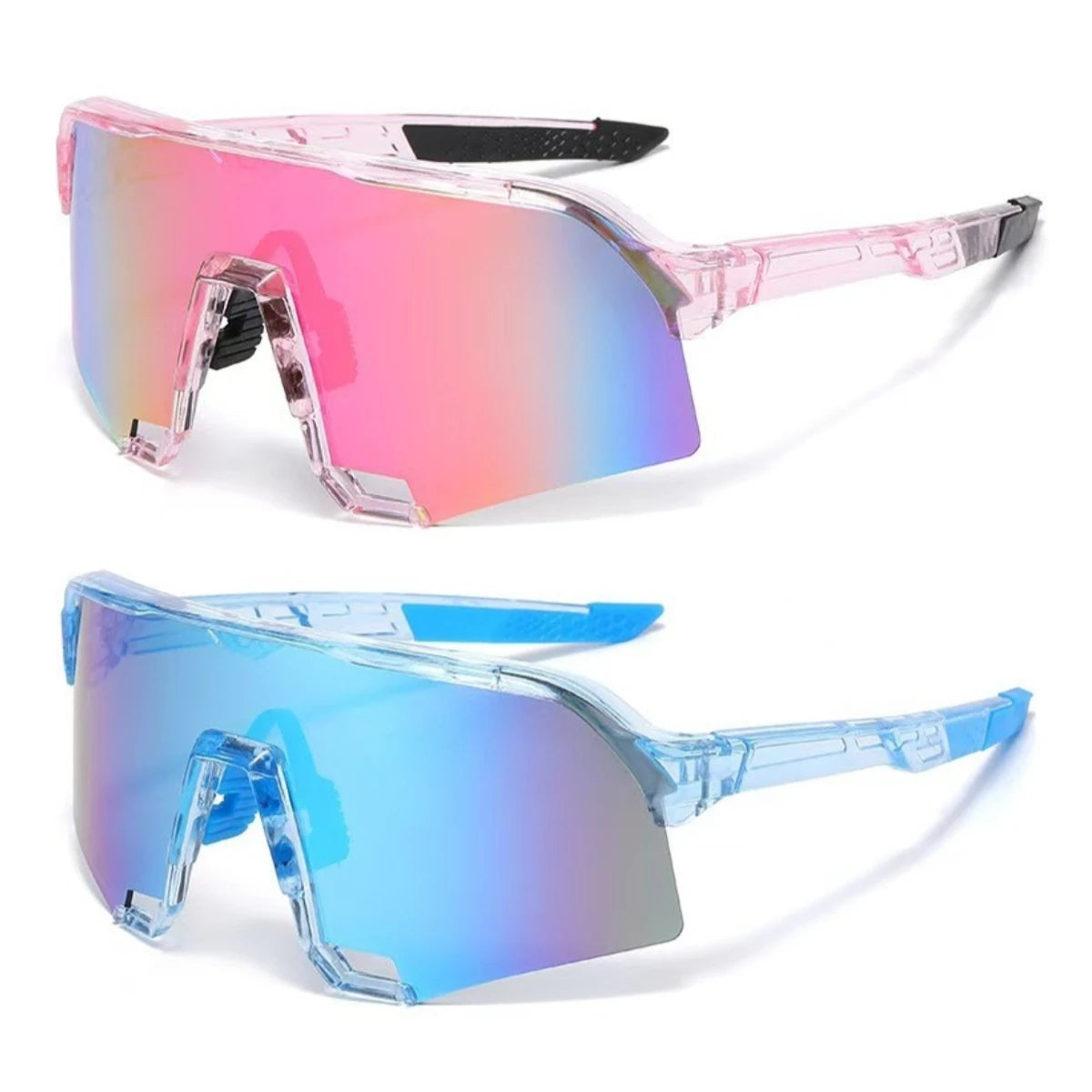 2PCS Cycling Sunglasses Mountaineering Goggles Women and Man Outdoor Bicycle Windproof Shades Glasses