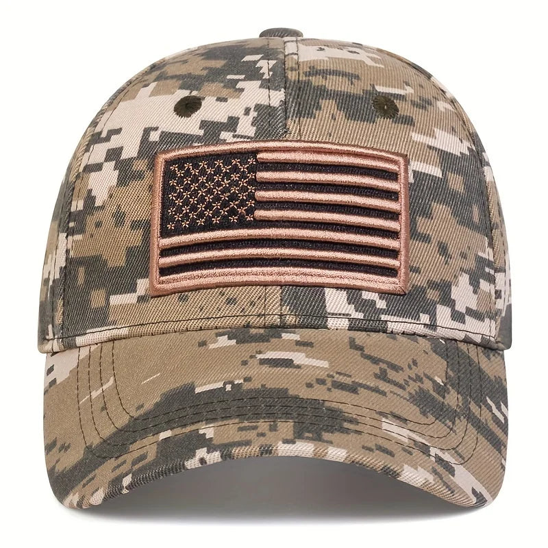 Unisex US Flag Embroidered Army Baseball Caps, Outdoor Adjustable Casual Hats