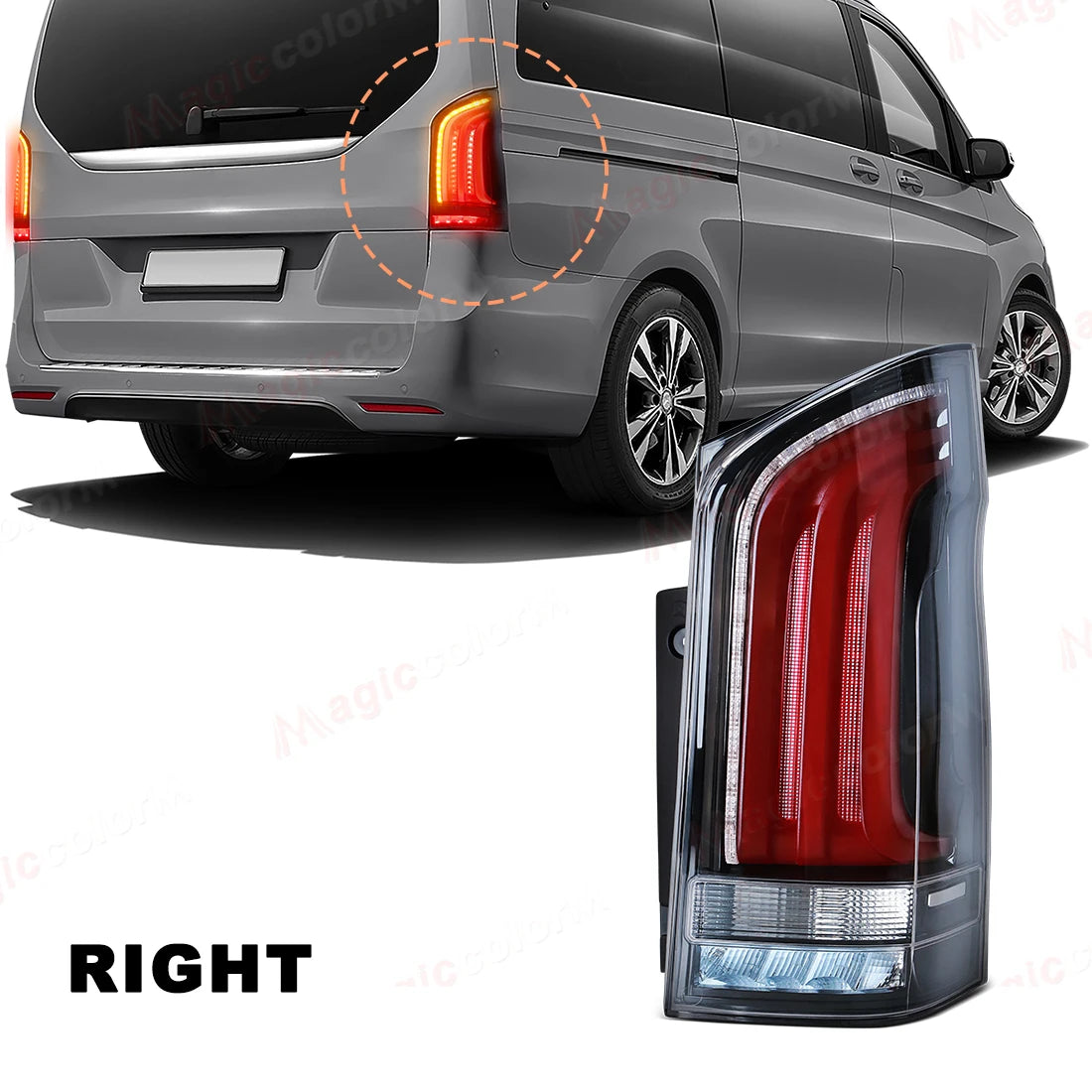 Left/Right Tail Lamp For Mercedes-Benz Vito V-Class V220D V250 V260 V300 W447 2016 2017 2018 2019 2020 2021 2022 2023 Taillights