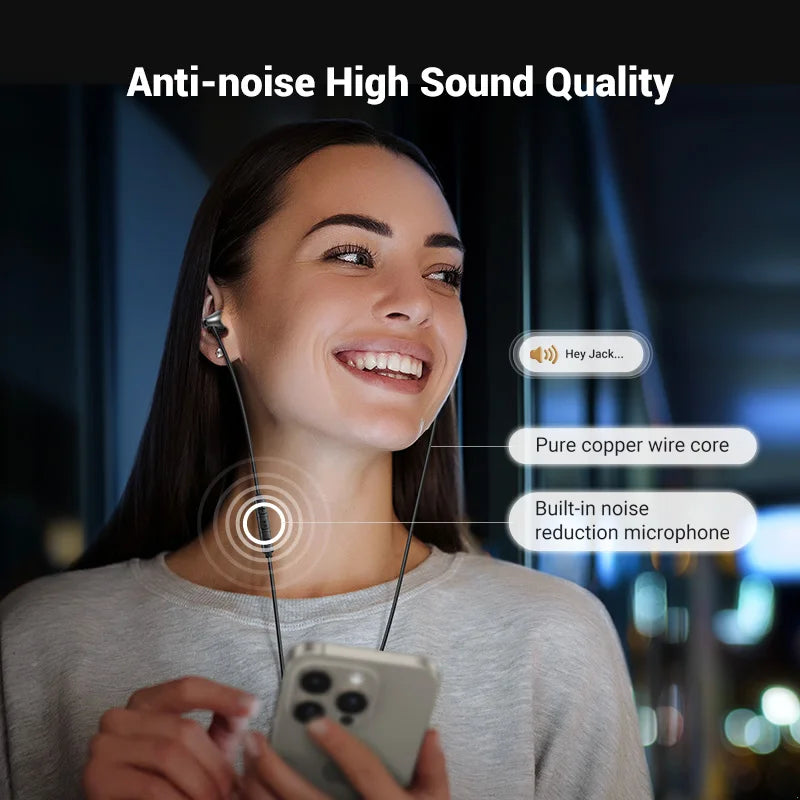 3.5mm USB Type C Wired Earbuds with Microphone, Wired Earphones Headphones HiFi